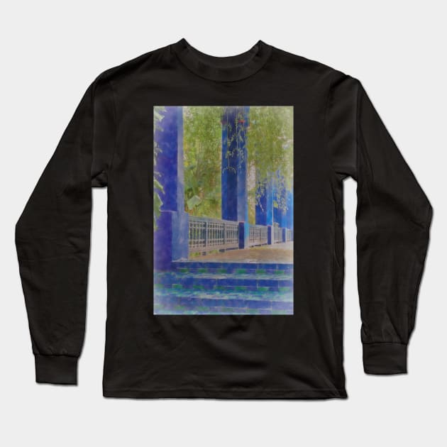 Blue Colonnade Long Sleeve T-Shirt by IanWL